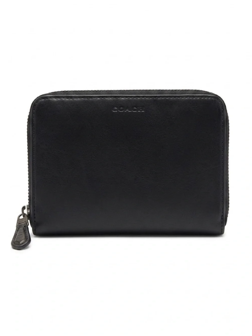 Vintage Classic Coach Black Leather Zip-Around Organizer Wallet